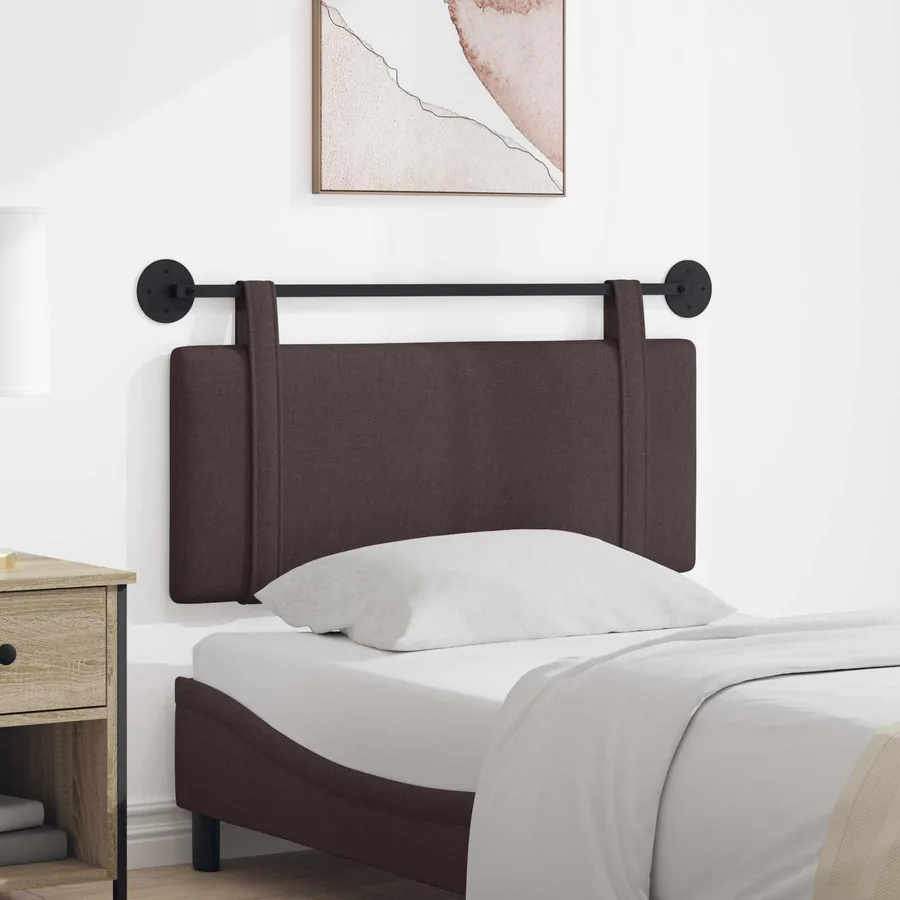 Tête de lit suspendue Marron foncé Tissu