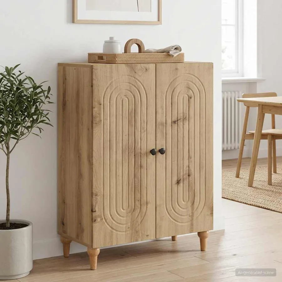 Buffet Chêne artisanal 66 x 34,5 x 90 cm Bois d'ingénierie - 4