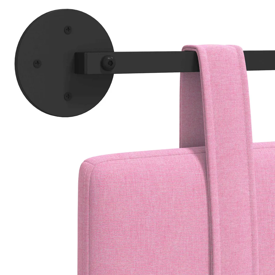 Tête de lit suspendue Rose tissu - 9