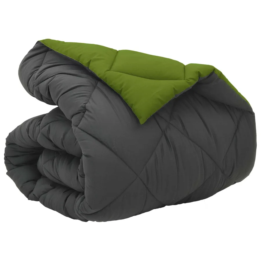 Duvet d'hiver Vert et Anthracite 135 x 200 cm Microfibre - 2