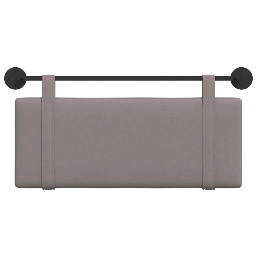 Tête de lit suspendue Taupe tissu - 5