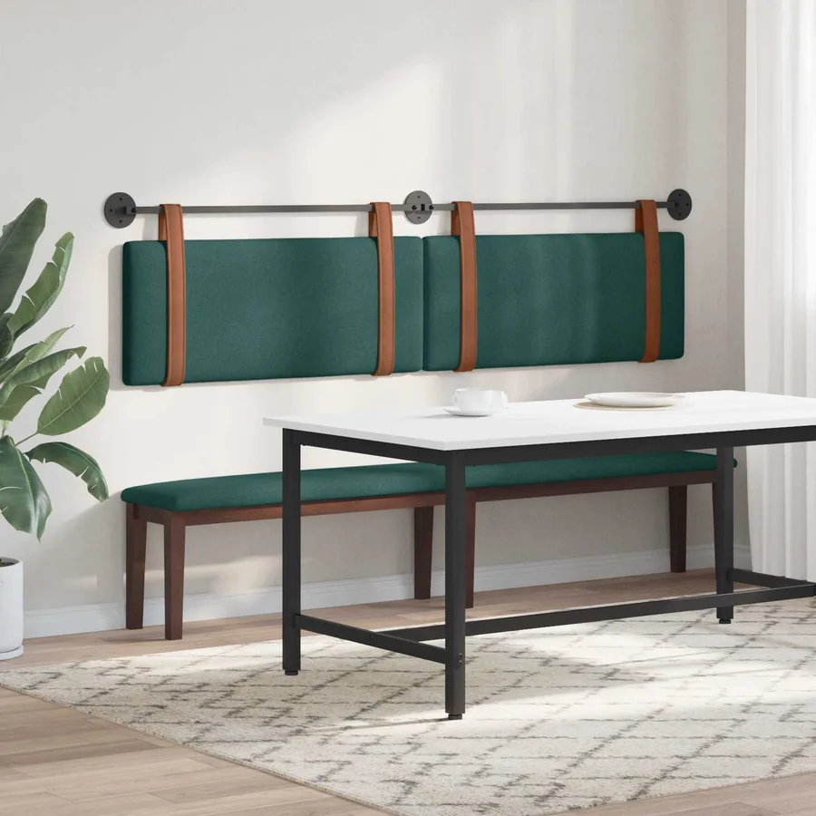 Tête de lit suspendue Vert foncé PU antique - 4