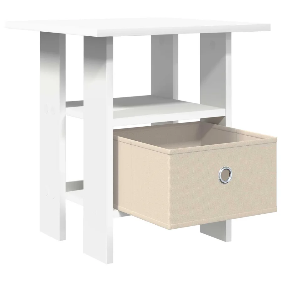 Table de chevet Blanc 41 x 40 x 45 cm Bois d'ingénierie - 5