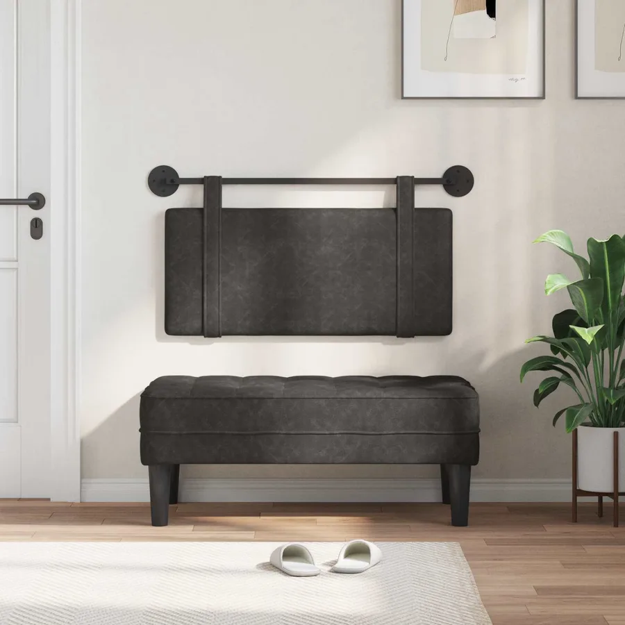 Tête de lit suspendue Noir PU antique - 3