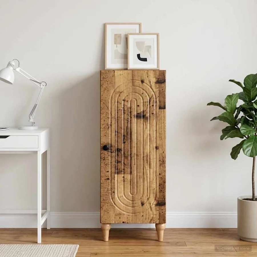 Buffet Bois ancien 33 x 34,5 x 90 cm Bois d'ingénierie - 4