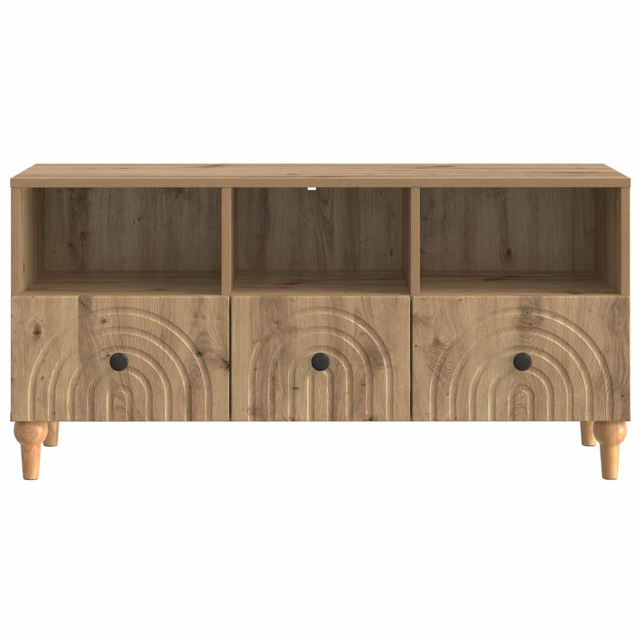 Meuble TV 102 x 34,5 x 50 cm Chêne Artisanal Bois d’ingénierie - 6