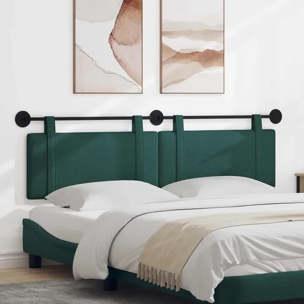 Tête de lit suspendue Vert foncé Tissu