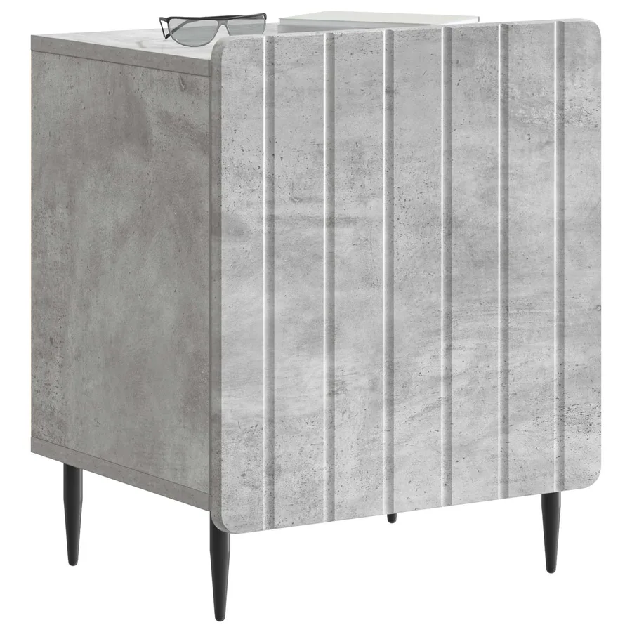 Cabinet de chevet 2 pcs Gris béton 43 x 34,5 x 52 cm - 3