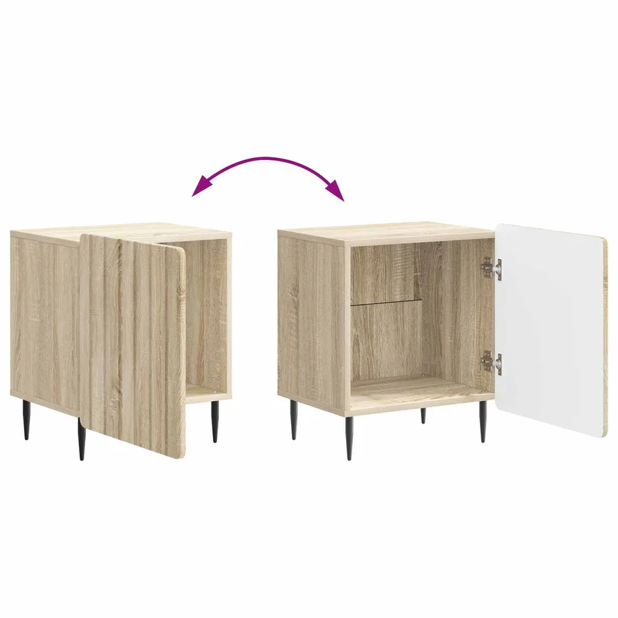 Cabinet de chevet 2 pcs Chêne Sonoma 43 x 34,5 x 52 cm - 12