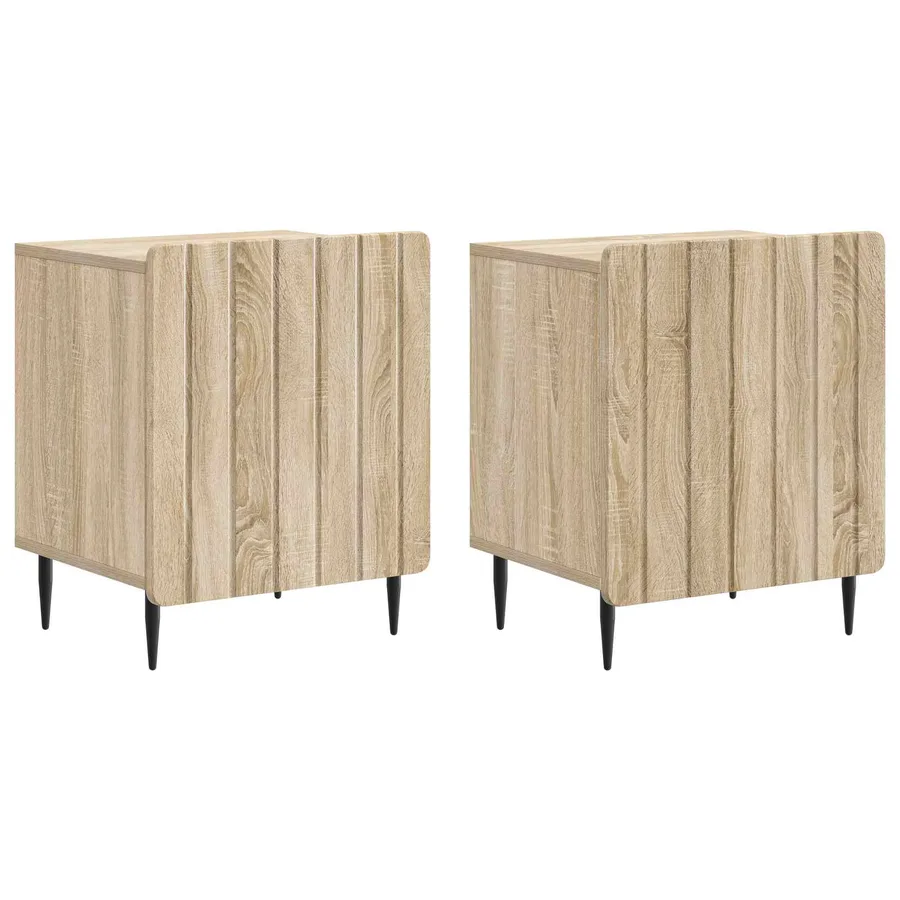 Cabinet de chevet 2 pcs Chêne Sonoma 43 x 34,5 x 52 cm - 2