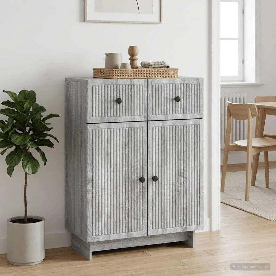 Buffet Sonoma gris 66 x 34,5 x 90 cm Bois d'ingénierie - 4