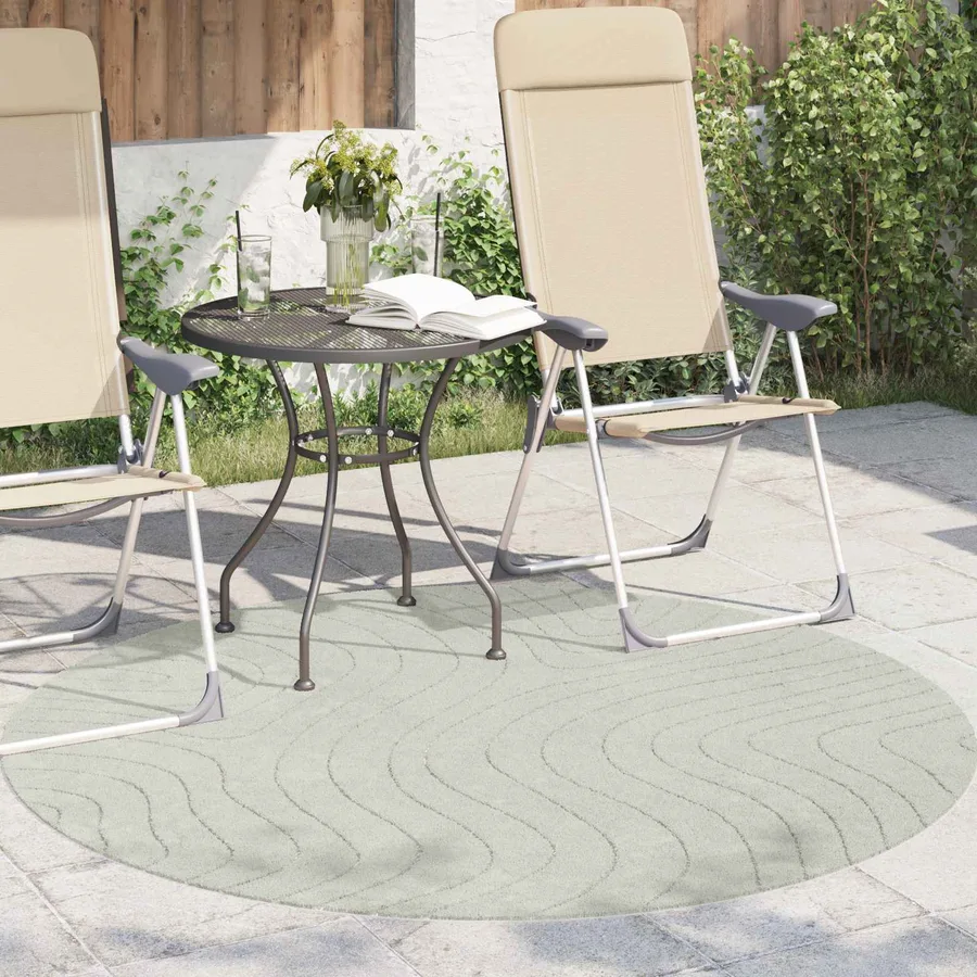 Tapis de surface Rond PALMERAS Vert Ø 160 CM Polyester - 3