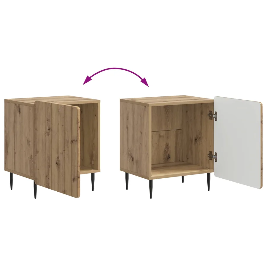 Cabinet de chevet 2 pc Chêne artisanal 43 x 34,5 x 52 cm - 11
