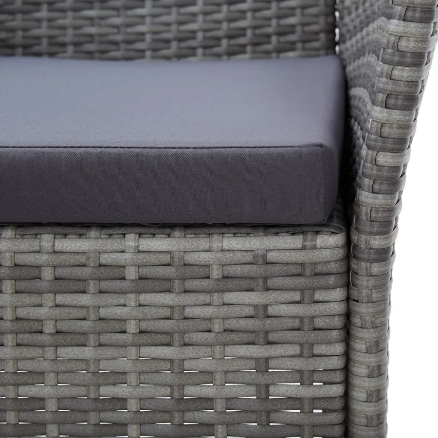Ensemble à manger d'extérieur 7pcs coussins Résine tressée Gris - 10