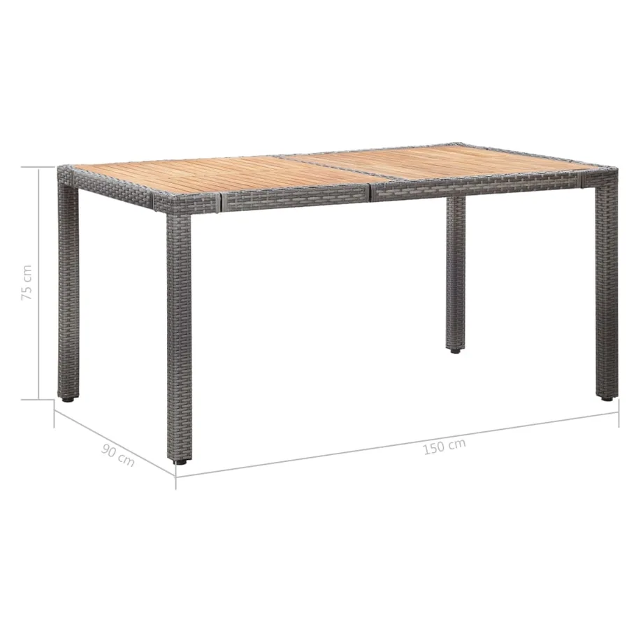Ensemble à manger d'extérieur 7pcs coussins Résine tressée Gris - 11