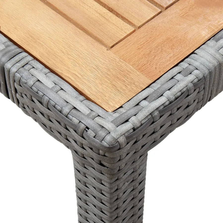 Ensemble à manger d'extérieur 7pcs coussins Résine tressée Gris - 5