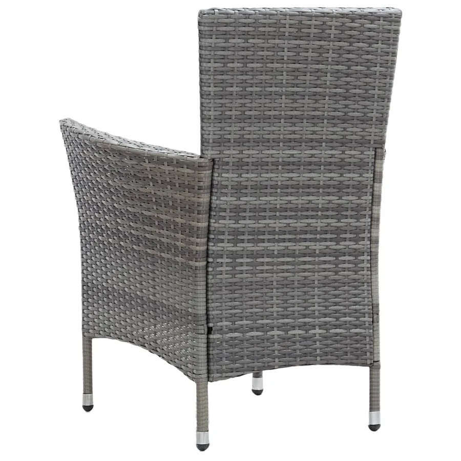 Ensemble à manger d'extérieur 7pcs coussins Résine tressée Gris - 9