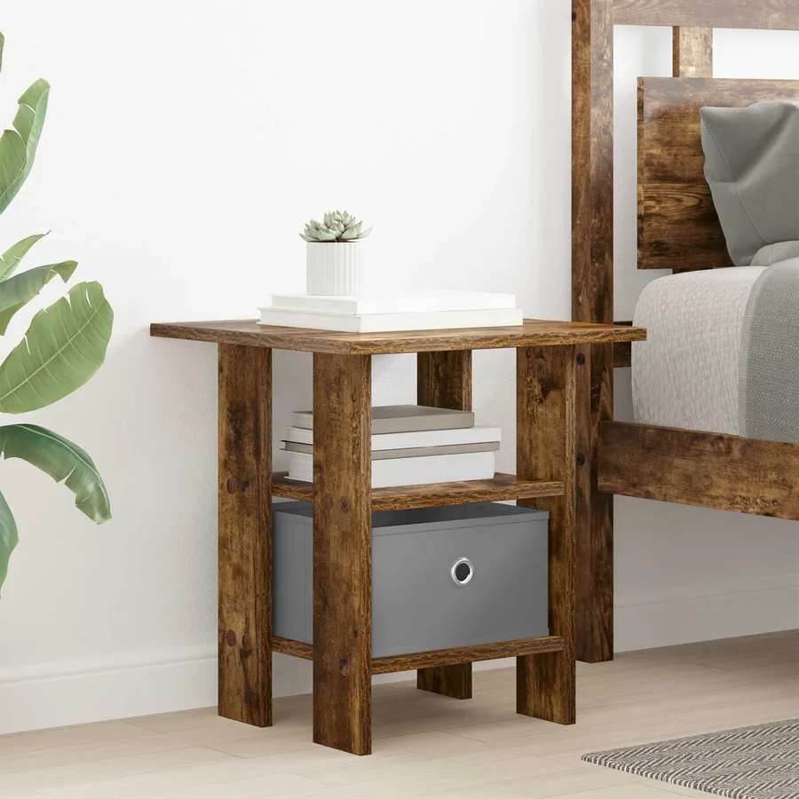Table de chevet avec tiroir 2 pcs Chêne fumé 41 x 40 x 45 cm - 4
