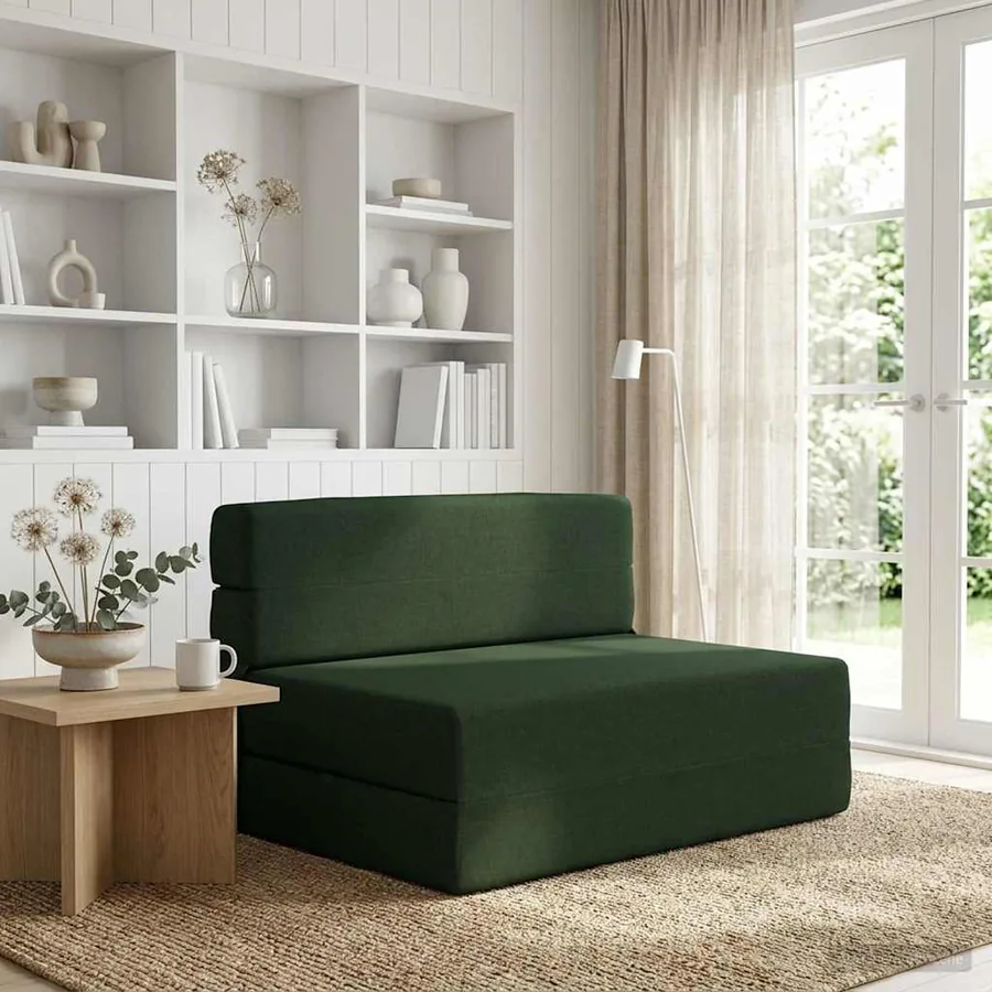 Canapé-lit pliable Vert foncé 70 x 80 x 60 cm Tissu
