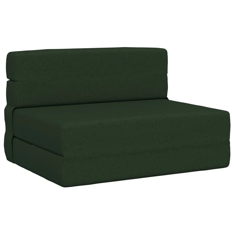 Canapé-lit pliable Vert foncé 70 x 80 x 60 cm Tissu - 2