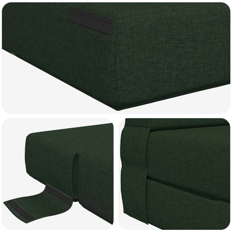 Canapé-lit pliable Vert foncé 70 x 80 x 60 cm Tissu - 6