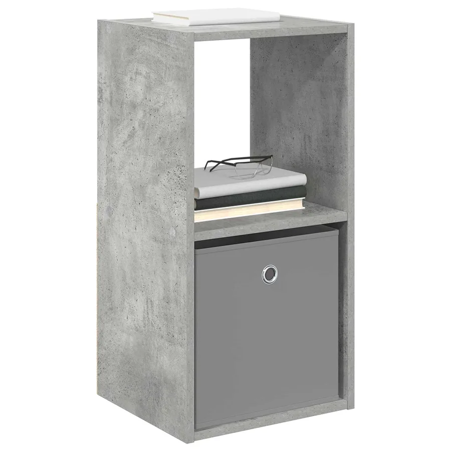 Table de chevet avec tiroir 2 pcs Gris béton 35 x 32 x 68,5 cm - 3