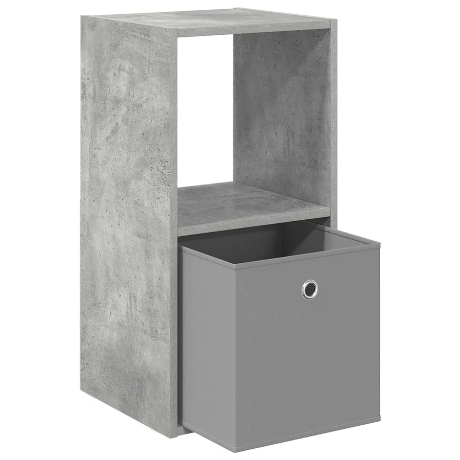 Table de chevet avec tiroir 2 pcs Gris béton 35 x 32 x 68,5 cm - 5