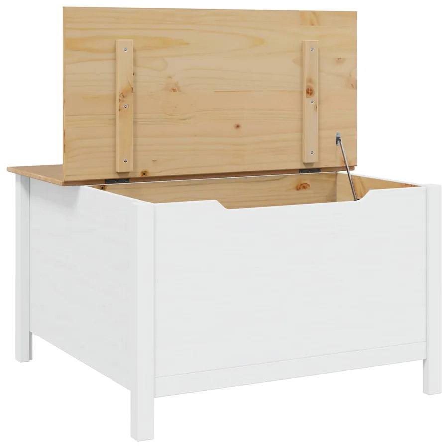 Table basse HILL Blanc et marron miel 79,5 x 79,5 x 49 cm - 5