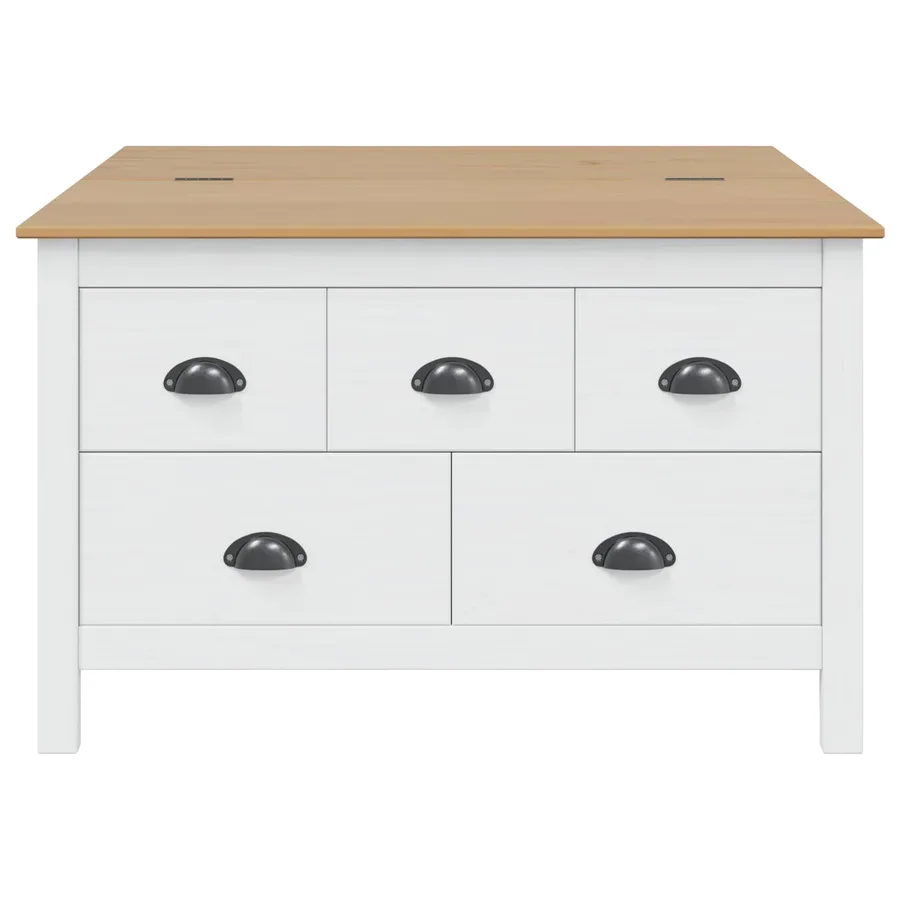 Table basse HILL Blanc et marron miel 79,5 x 79,5 x 49 cm - 6