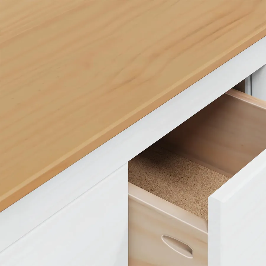 Table basse HILL Blanc et marron miel 79,5 x 79,5 x 49 cm - 9