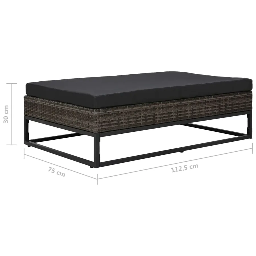 Salon de jardin 5 pcs avec coussins Résine tressée Gris - 12