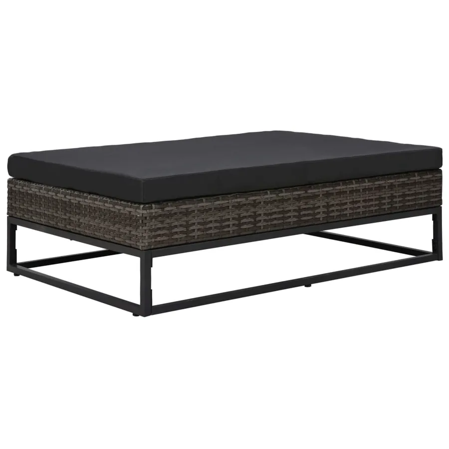 Salon de jardin 5 pcs avec coussins Résine tressée Gris - 4