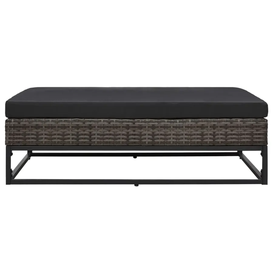 Salon de jardin 5 pcs avec coussins Résine tressée Gris - 5