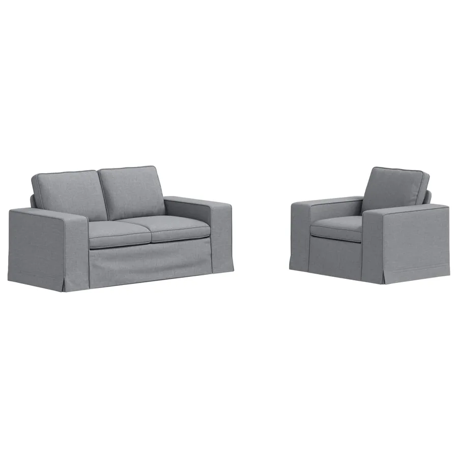 Ensemble de Canapés 2 pcs Gris clair 162 x 80 x 82 cm tissu - 2
