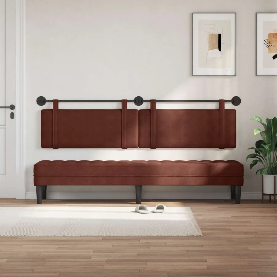 Tête de lit suspendue Brun Brillant PU antique - 3