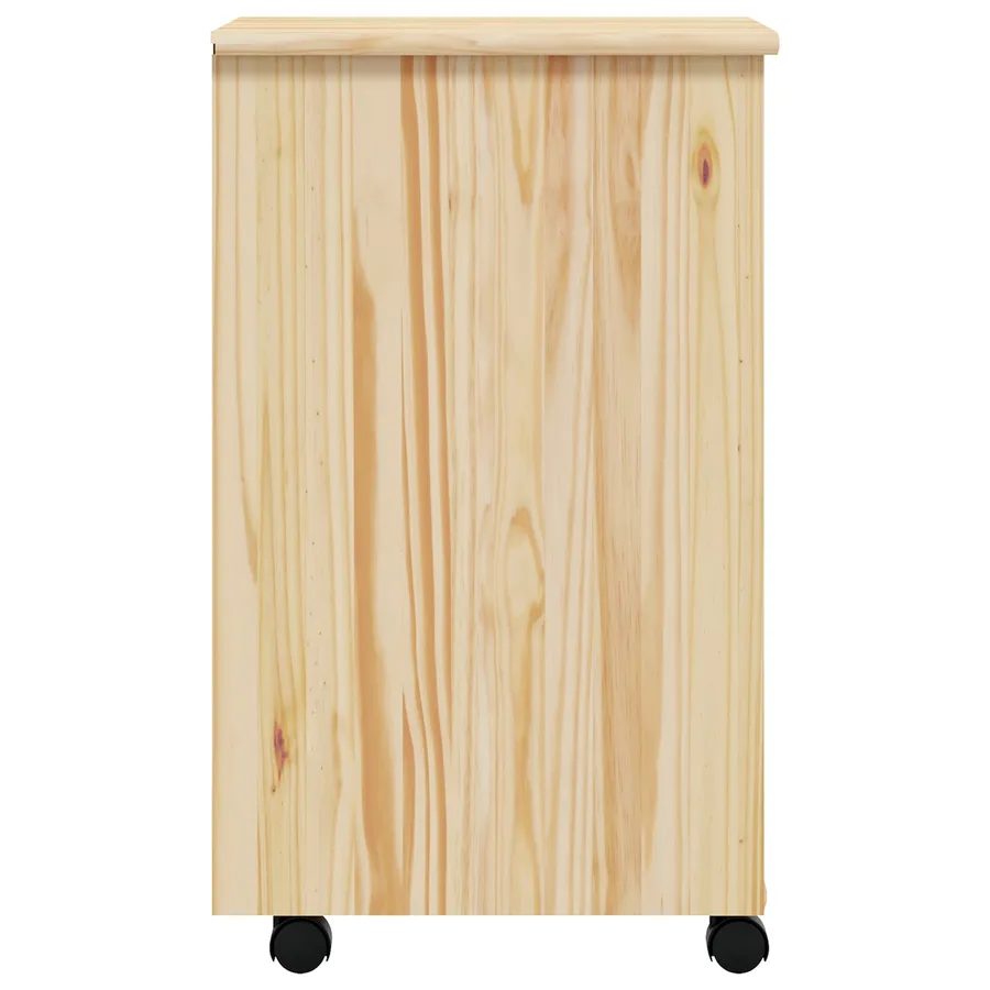 Cabinet roulant avec bureau avec roue MOSS Vernis transparent - 6
