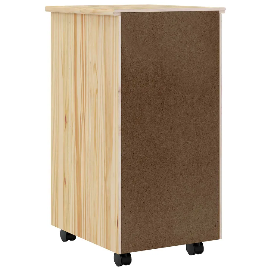 Cabinet roulant avec bureau avec roue MOSS Vernis transparent - 7