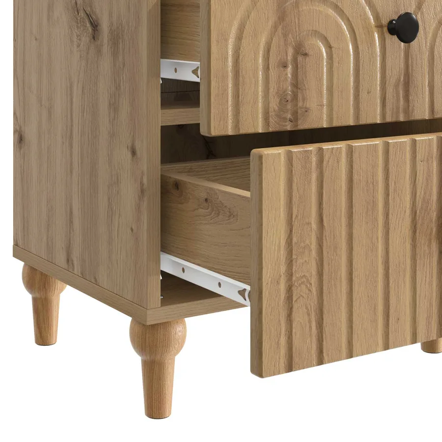 Cabinet de chevet 2 pc Chêne artisanal 43 x 34,5 x 48 cm - 11