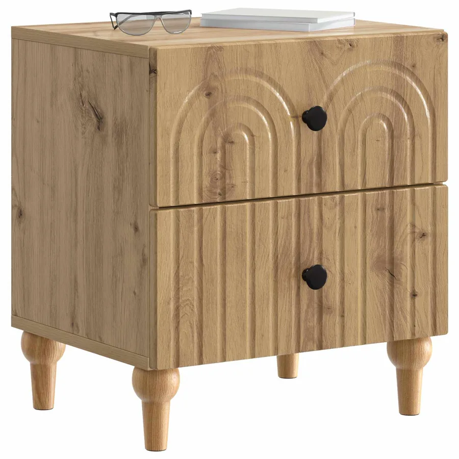 Cabinet de chevet 2 pc Chêne artisanal 43 x 34,5 x 48 cm - 3