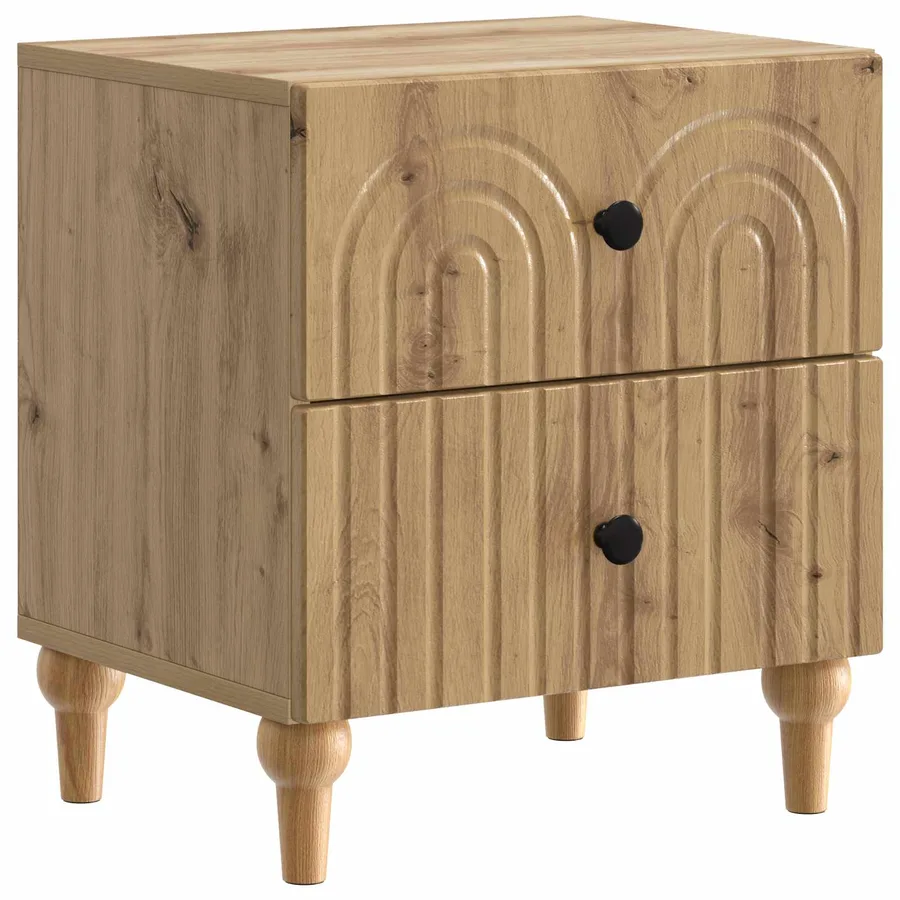Cabinet de chevet 2 pc Chêne artisanal 43 x 34,5 x 48 cm - 5