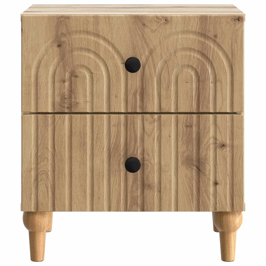 Cabinet de chevet 2 pc Chêne artisanal 43 x 34,5 x 48 cm - 7