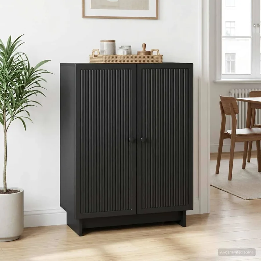 Buffet Noir 66 x 34,5 x 90 cm Bois d'ingénierie
