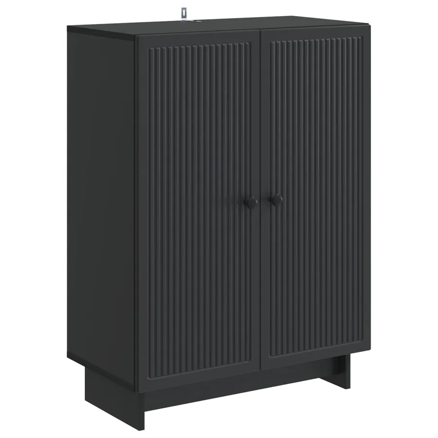 Buffet Noir 66 x 34,5 x 90 cm Bois d'ingénierie - 2