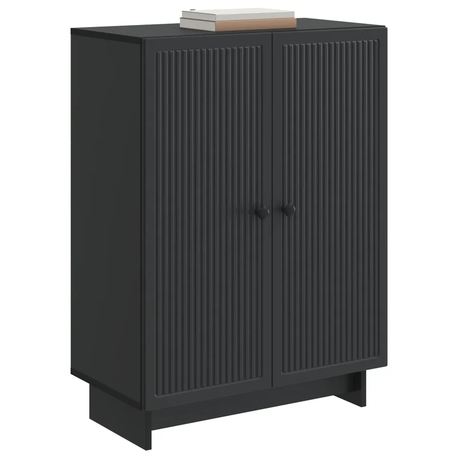 Buffet Noir 66 x 34,5 x 90 cm Bois d'ingénierie - 3