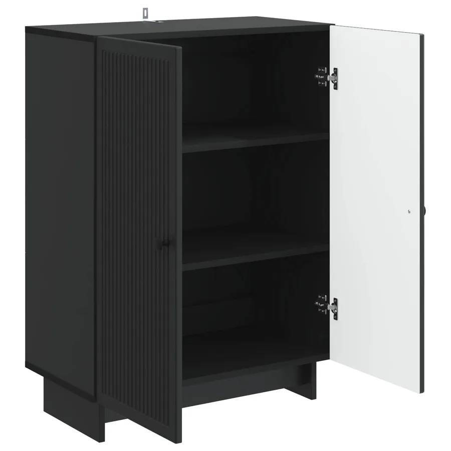 Buffet Noir 66 x 34,5 x 90 cm Bois d'ingénierie - 5