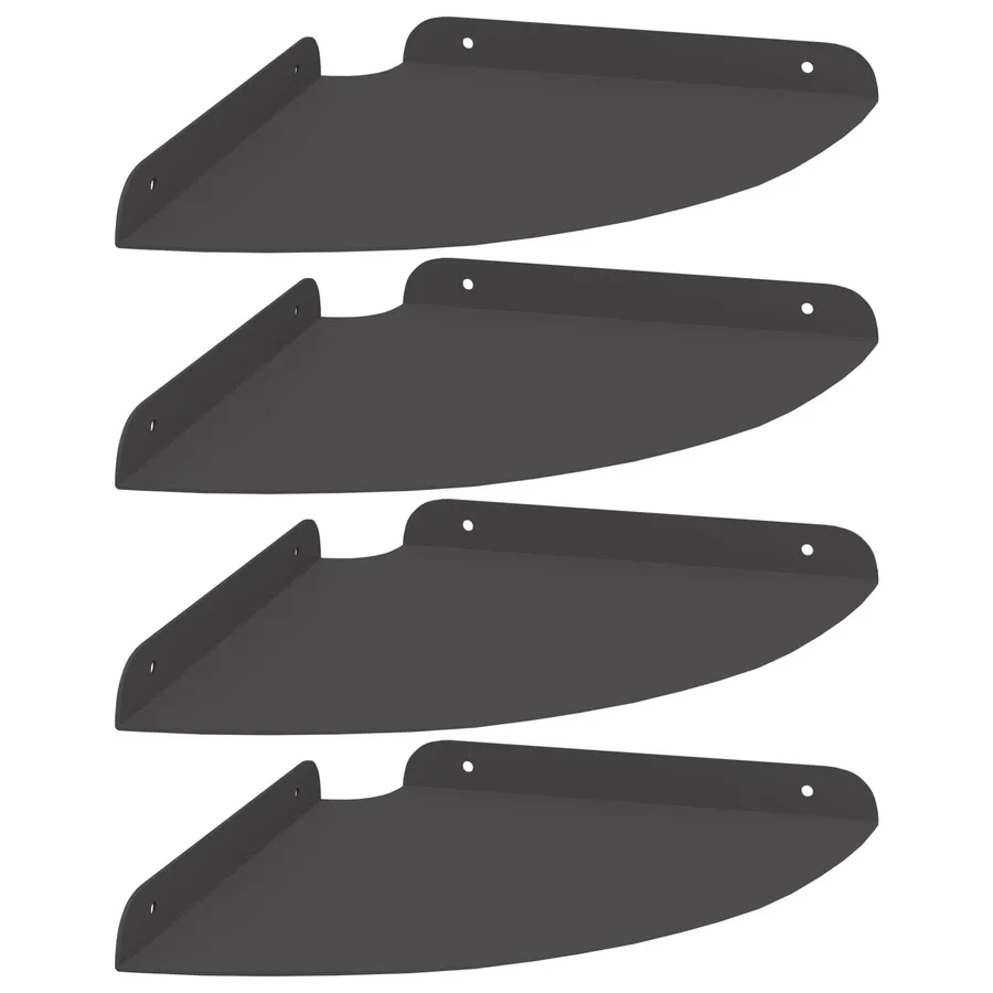 Étagère flottante avec étagère 4 pcs Noir 24 x 24 x 2 cm - 2