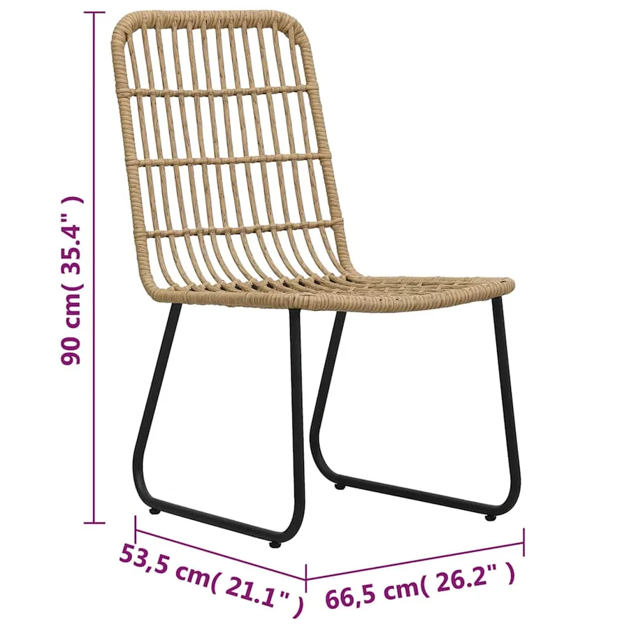 Chaises de jardin lot de 2 Résine tressée Chêne - 8