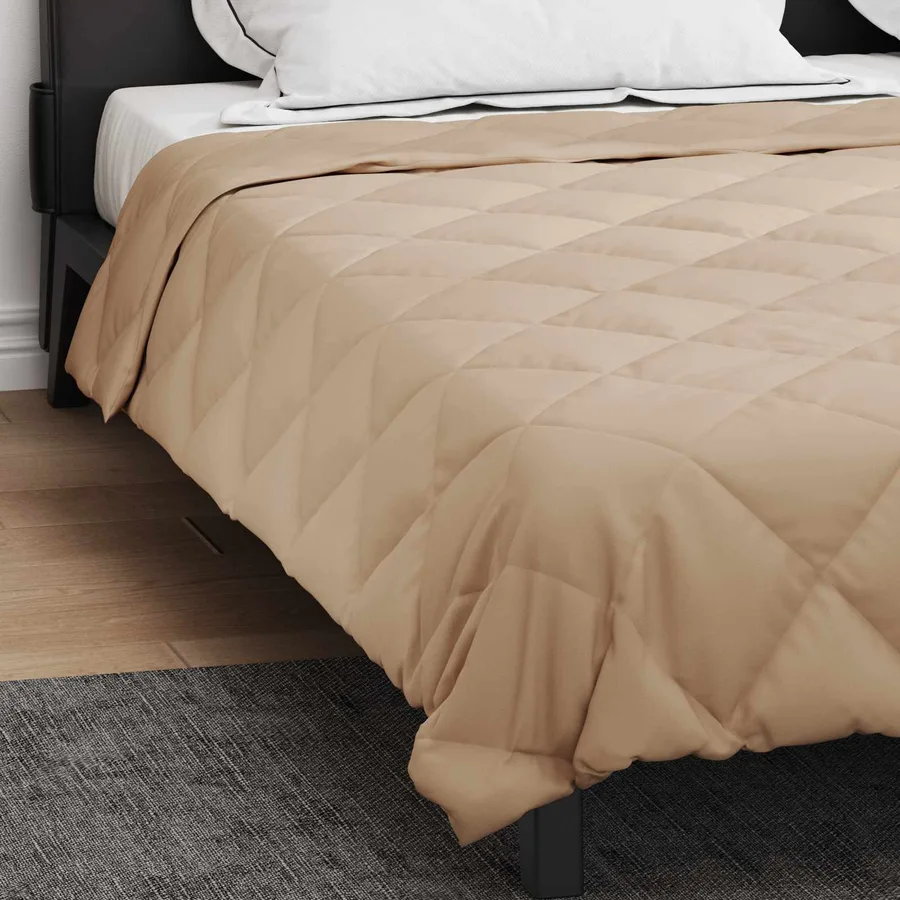 Duvet d'été simple Taupe 200 x 200 cm Microfibre - 4