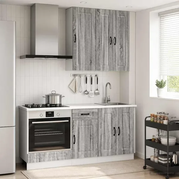 Unité de cuisine KALMAR 5 pcs Sonoma gris Bois d'ingénierie