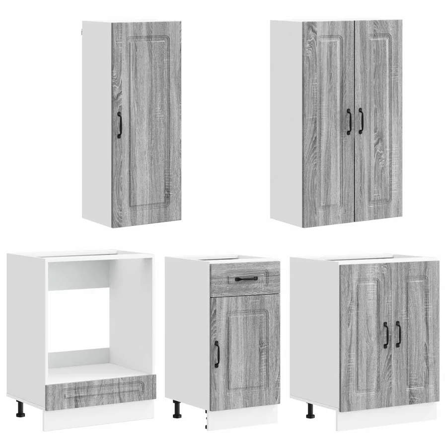 Unité de cuisine KALMAR 5 pcs Sonoma gris Bois d'ingénierie - 3